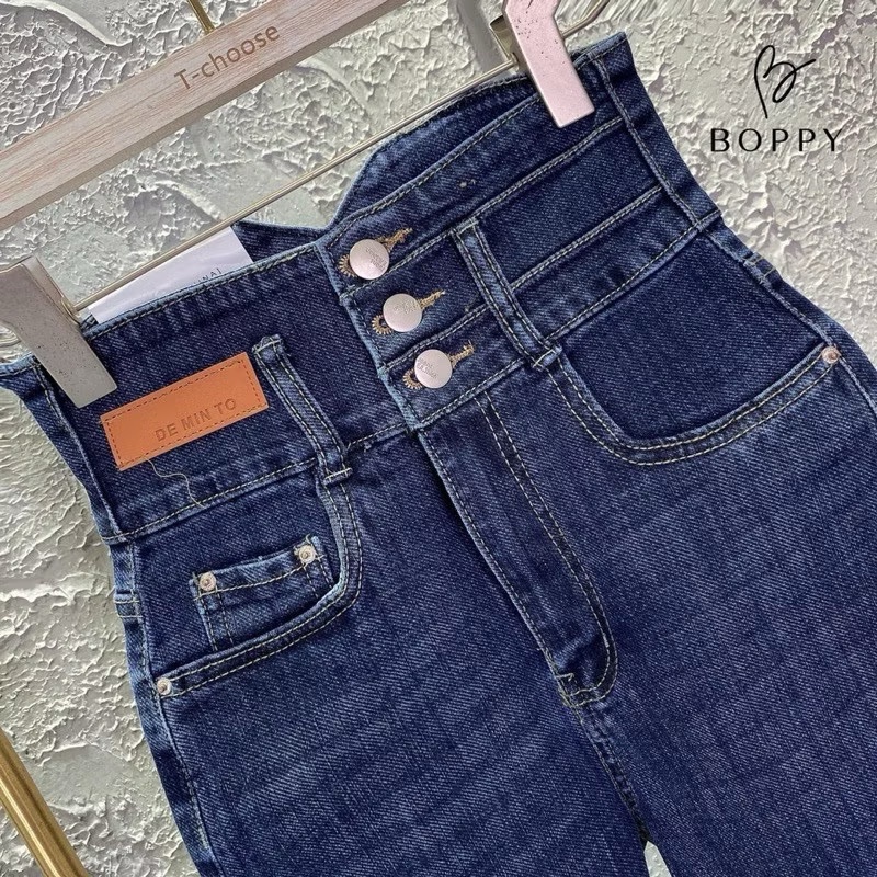 QNU554 - QUẦN JEANS ÔM CẠP CAO 3 KHUY RÁCH GỐI M3148