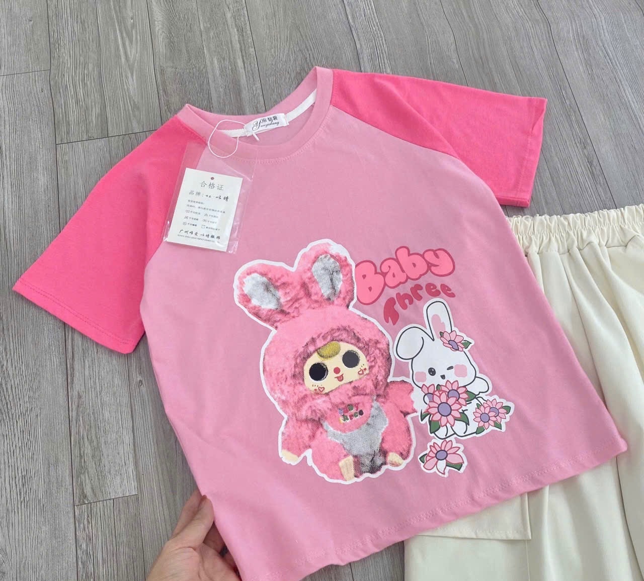 G417 - BỘ BÉ GÁI SIZE ĐẠI ÁO HỒNG BABY3 QUẦN HỘP