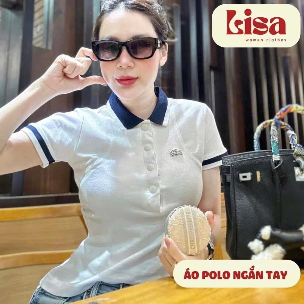 ANU147 - ÁO POLO NỮ CỘC TRẮNG LASCOTE CỔ THAN