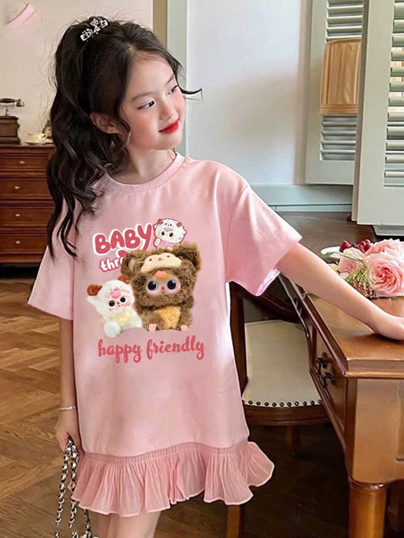 VB511 - VÁY BÉ GÁI SIZE ĐẠI HỒNG BABY3 friendly BÈO