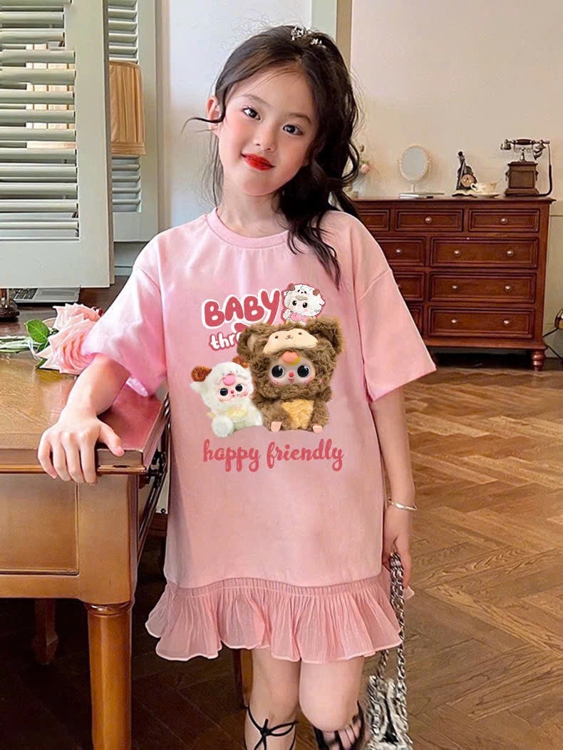 VB511 - VÁY BÉ GÁI SIZE ĐẠI HỒNG BABY3 friendly BÈO