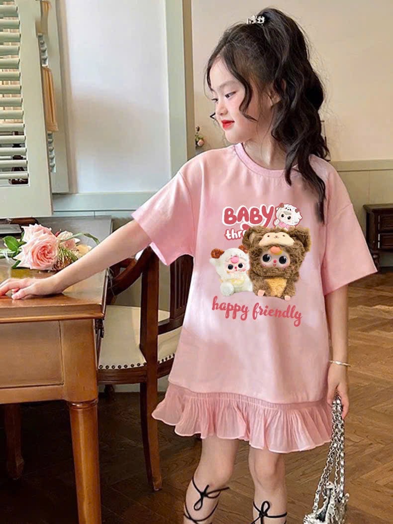 VB511 - VÁY BÉ GÁI SIZE ĐẠI HỒNG BABY3 friendly BÈO