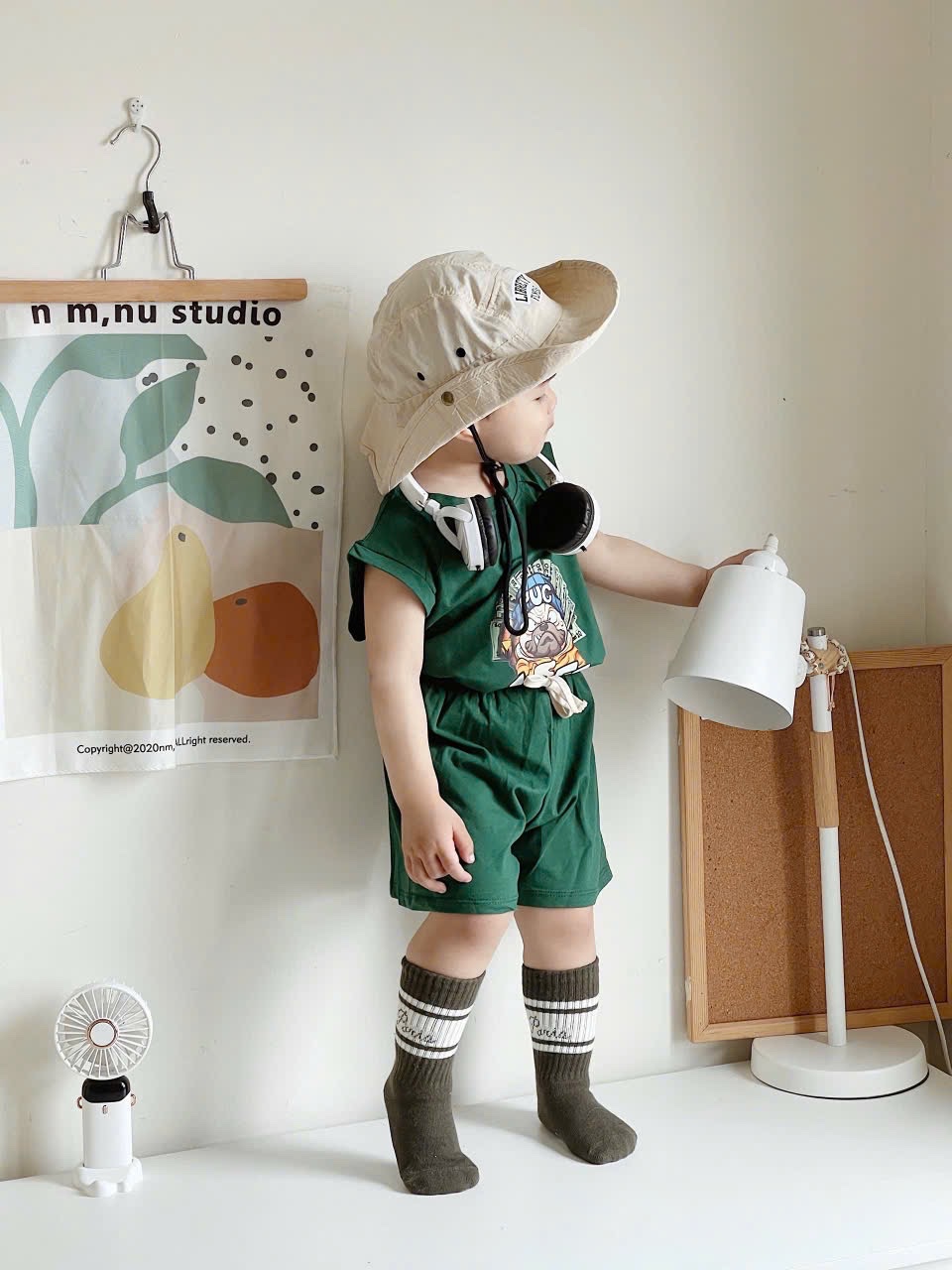 T568 - SET 2 BỘ ĐÙI BÉ TRAI BA LỖ LIFE xanh lá be