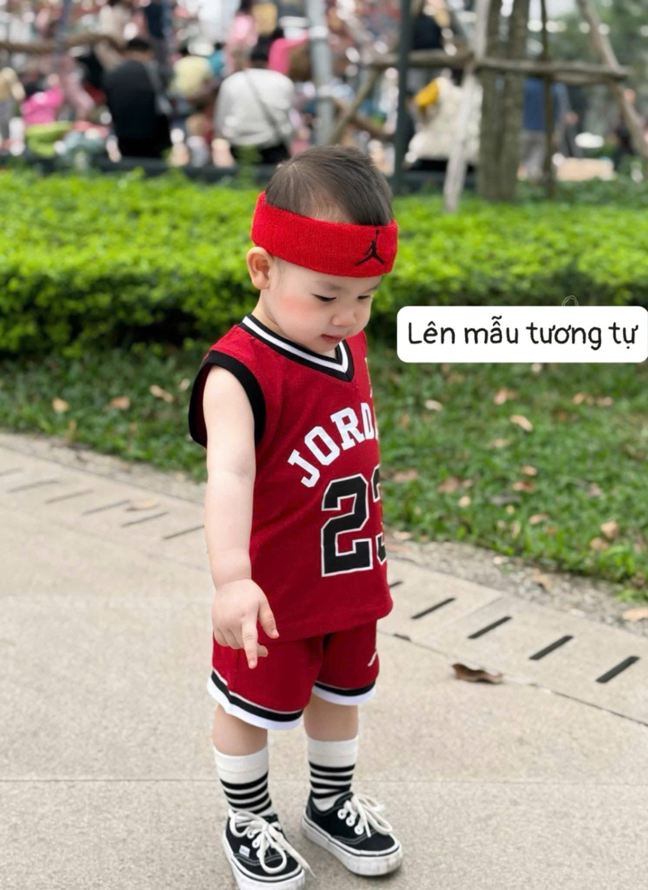 T576 - SET 2 BỘ ĐÙI BÉ TRAI COTTON SỐ 23 CỔ VIỀN đỏ trắng
