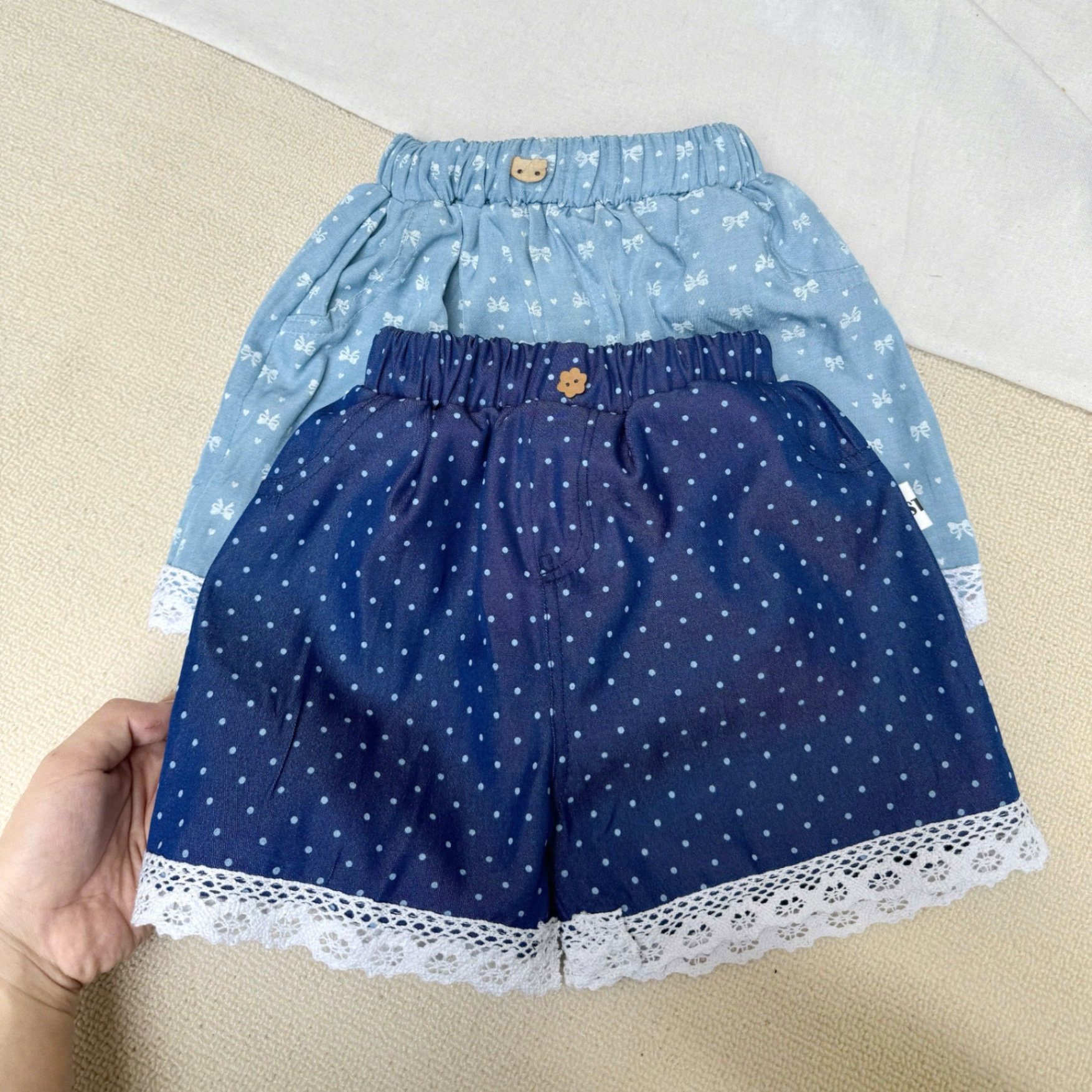 QB300 - SET 2 QUẦN ĐÙI BÉ GÁI VIỀN REN