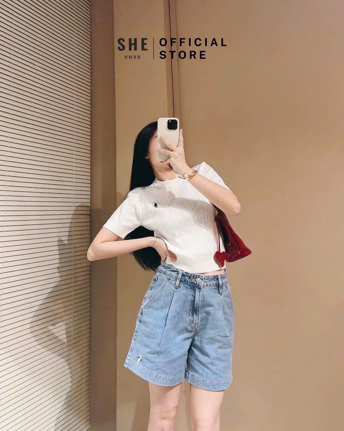 QNU574 - QUẦN ĐÙI BÒ XUẤT DƯ XANH THÊU KỊ SĨ