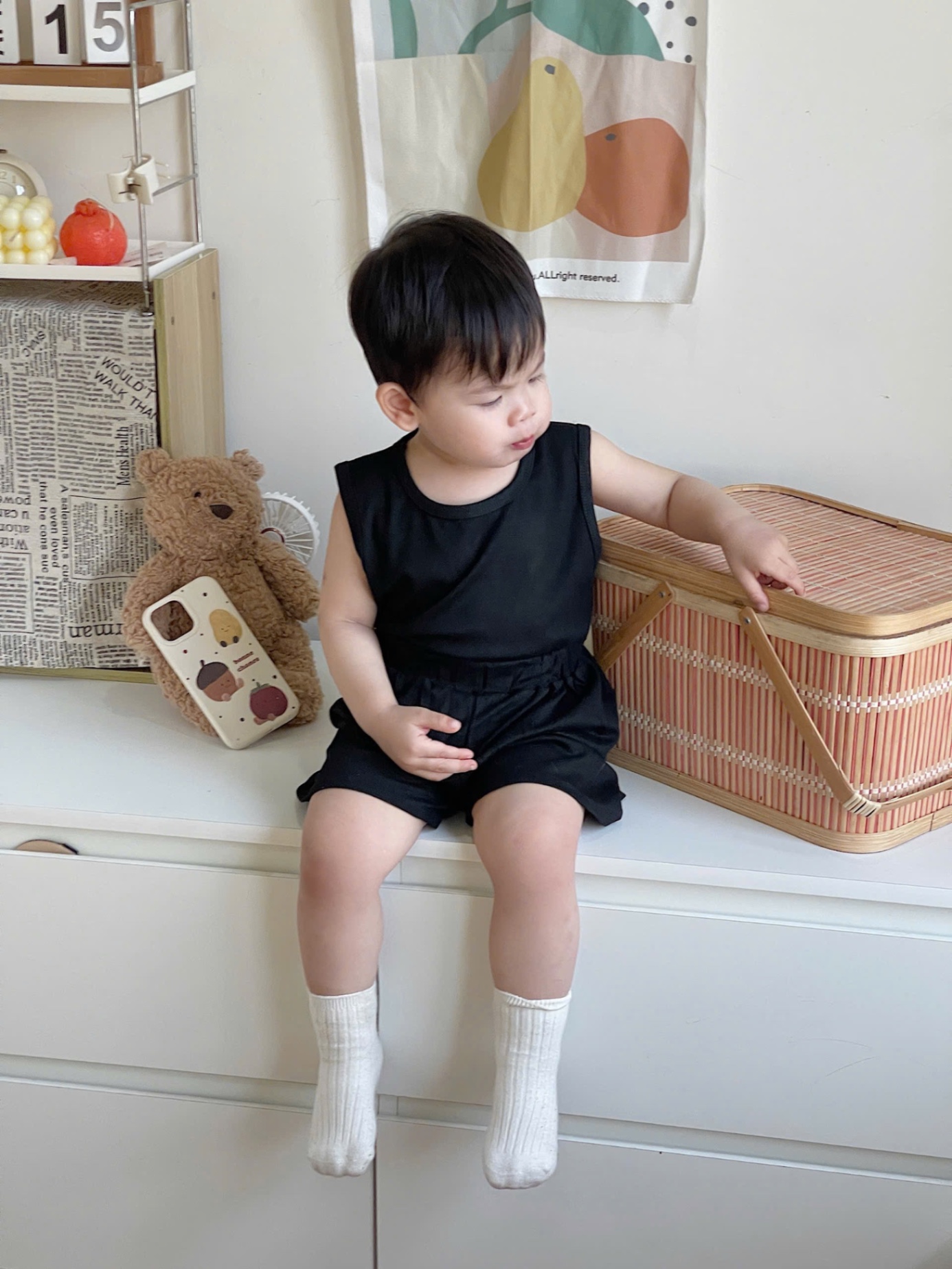 T572 - SET 3 BỘ ĐÙI BÉ TRAI BA LỖ đen nâu ghi