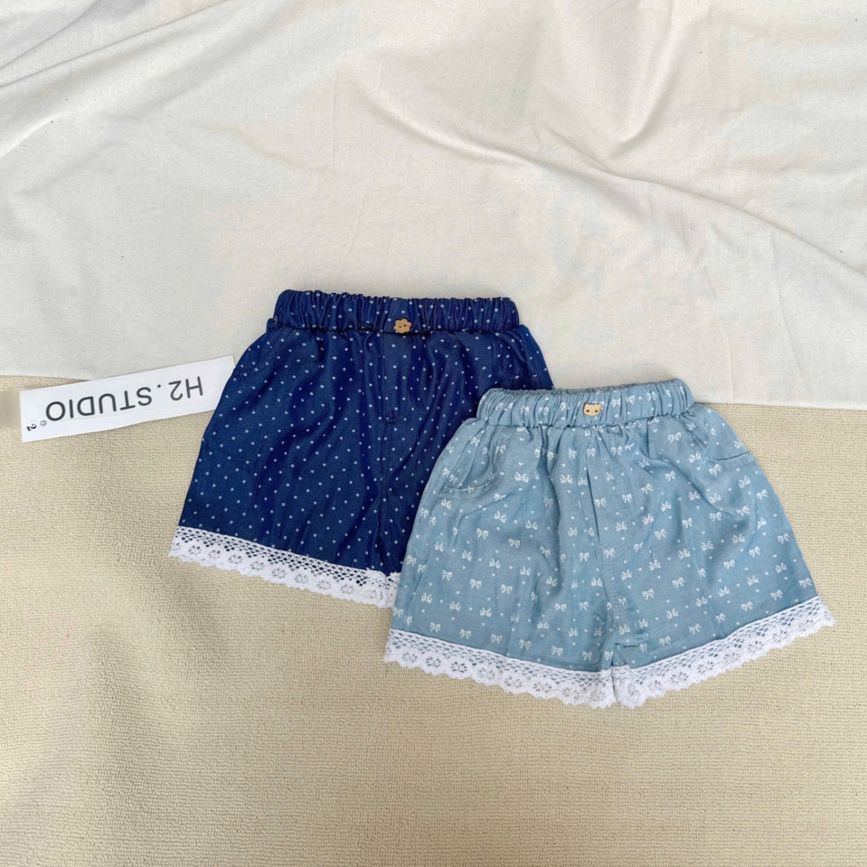 QB300 - SET 2 QUẦN ĐÙI BÉ GÁI VIỀN REN