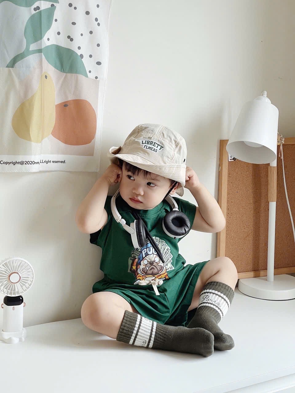 T568 - SET 2 BỘ ĐÙI BÉ TRAI BA LỖ LIFE xanh lá be