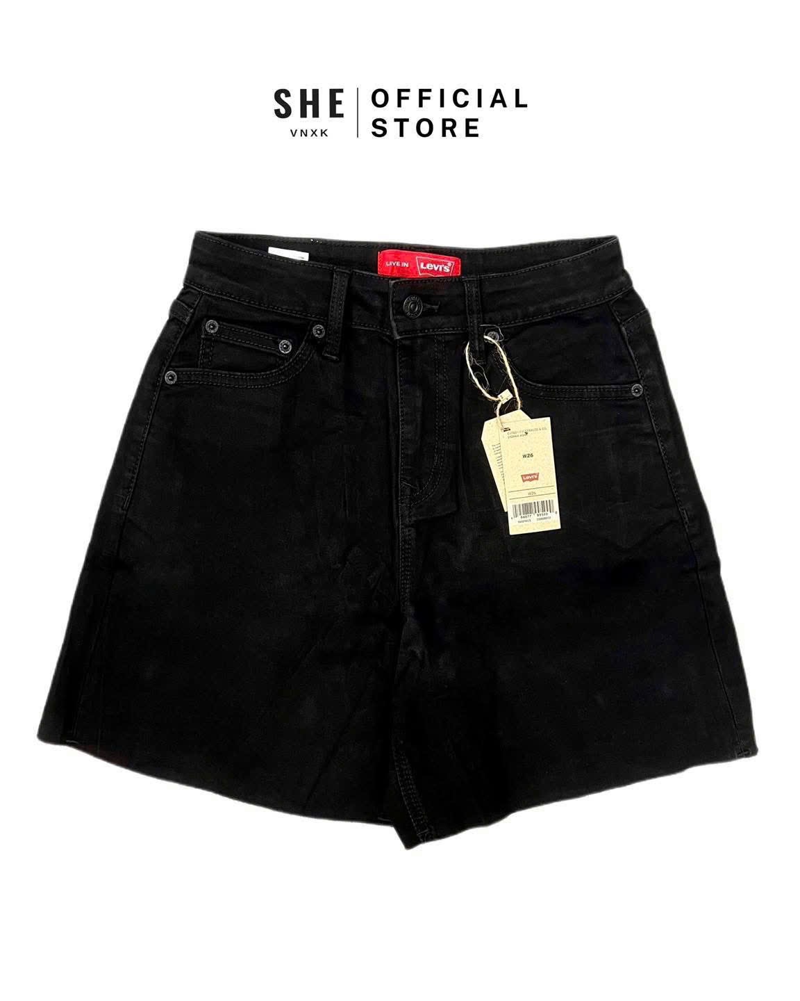 QNU577 - QUẦN SHORT JEANS NGỐ ĐEN LEVIS XUẤT DƯ
