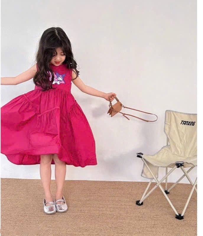 VB517 - SET 2 VÁY BÉ GÁI BA LỖ KUROMI HỒNG
