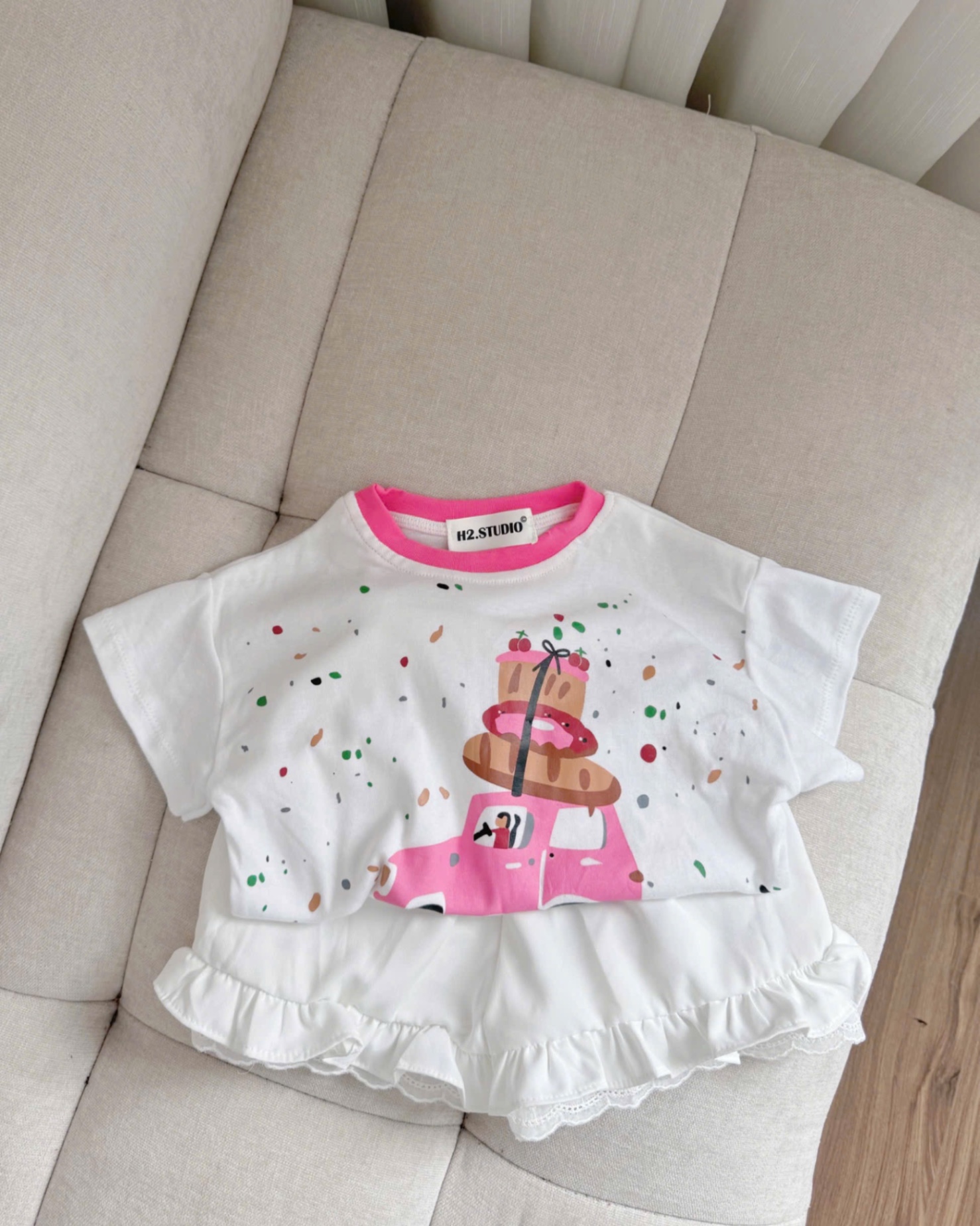 AB706 - SET 3 ÁO BÉ GÁI CỘC TRẮNG CỔ VIỀN miss you