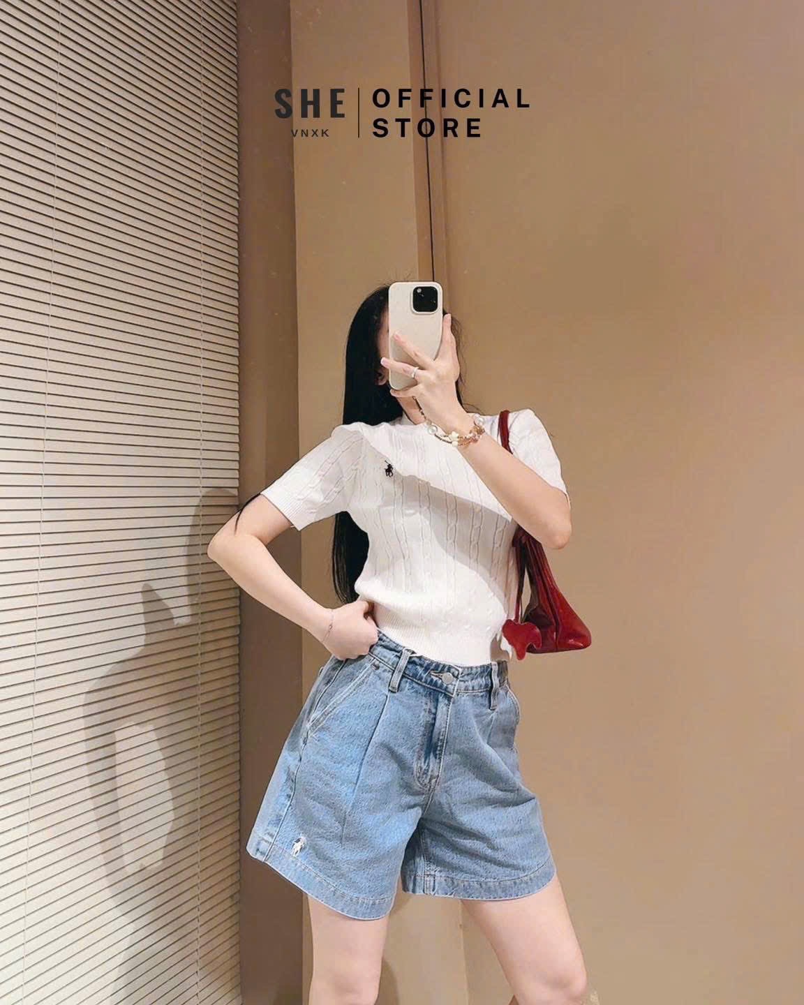 QNU574 - QUẦN ĐÙI BÒ XUẤT DƯ XANH THÊU KỊ SĨ