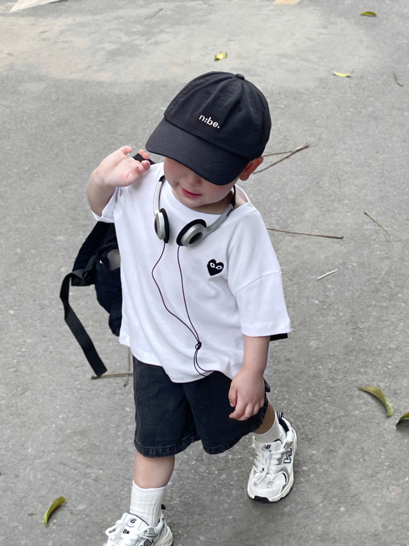 AB703 - SET 3 ÁO BÉ TRAI THÊU TIM ghi kẻ trắng
