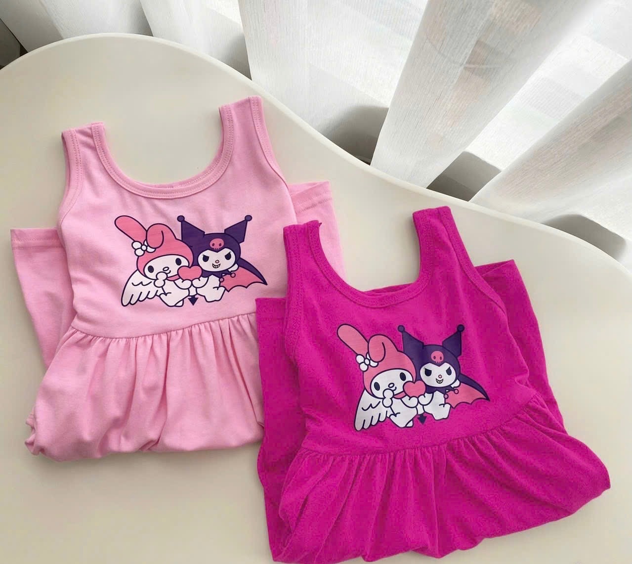 VB517 - SET 2 VÁY BÉ GÁI BA LỖ KUROMI HỒNG