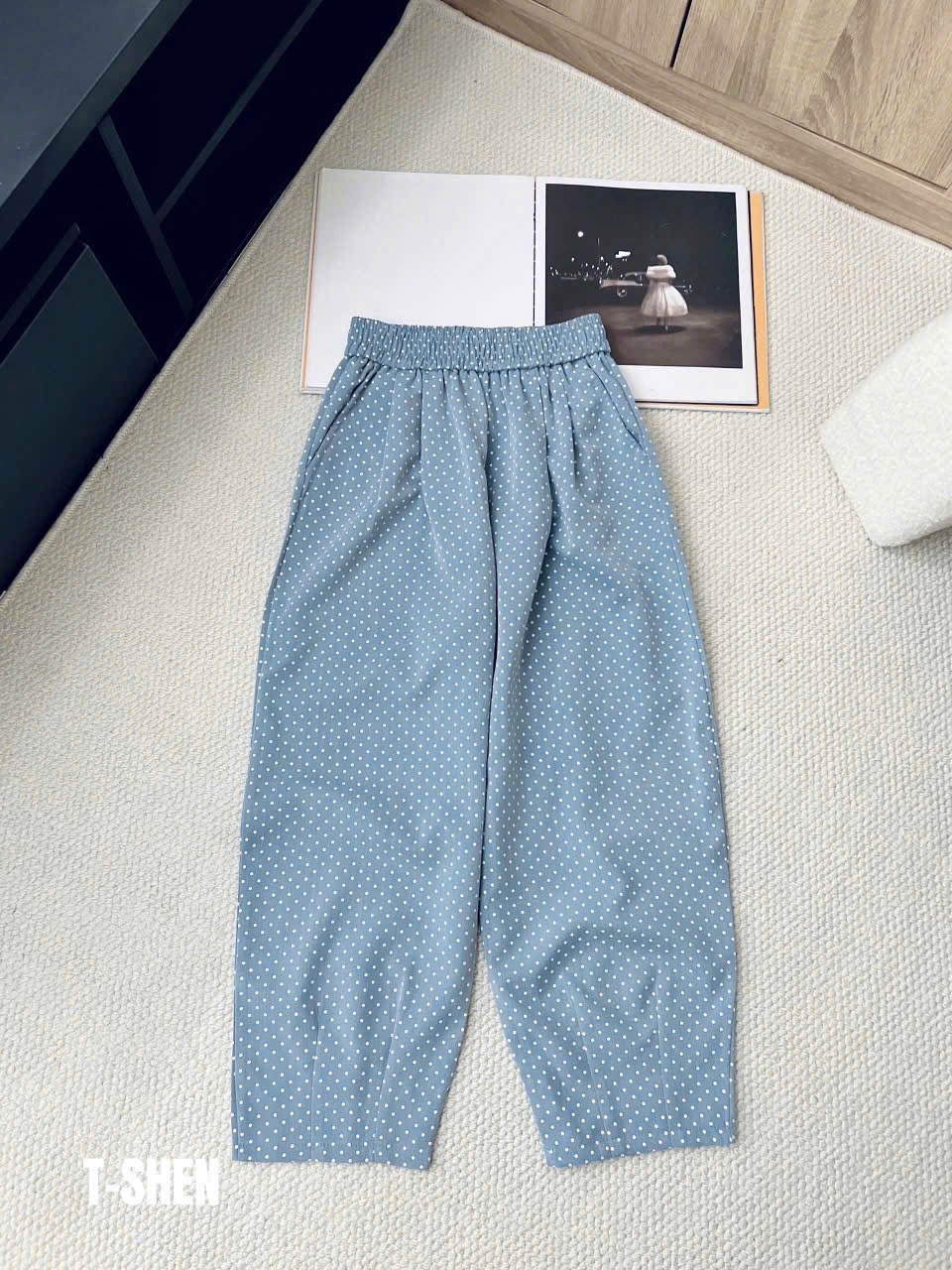 QNU575 - QUẦN BAGGY CHẤM BI CẠP CHUN
