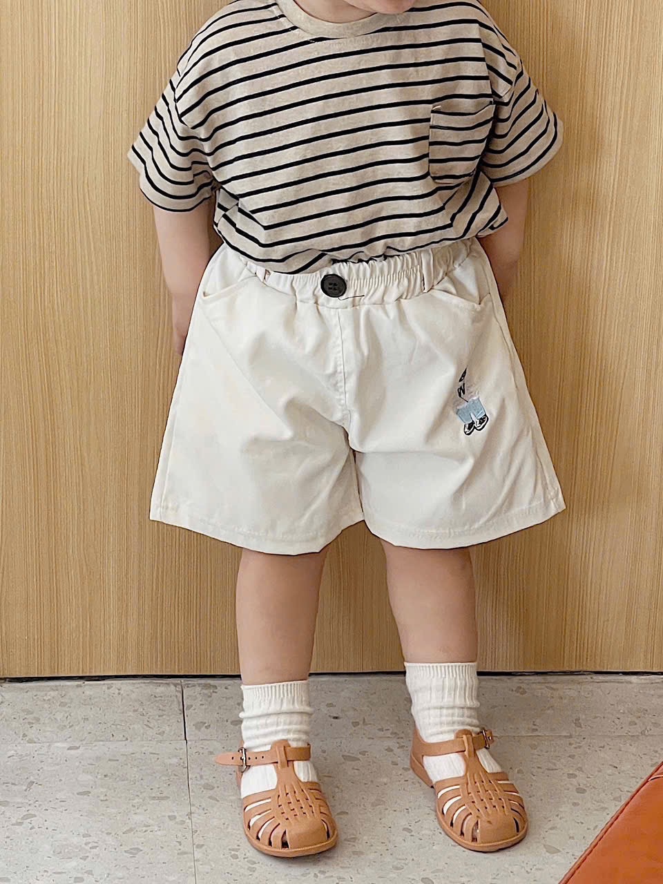 QB298 - SET 3 QUẦN ĐÙI BÉ TRAI THÊU GẤU W