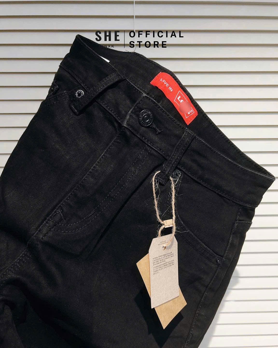 QNU577 - QUẦN SHORT JEANS NGỐ ĐEN LEVIS XUẤT DƯ