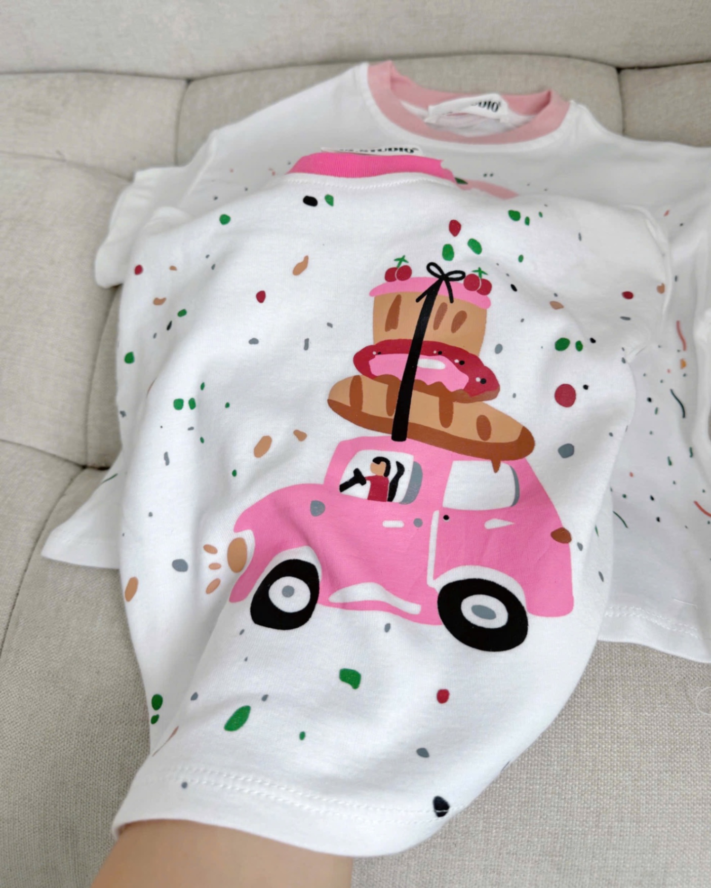 AB706 - SET 3 ÁO BÉ GÁI CỘC TRẮNG CỔ VIỀN miss you