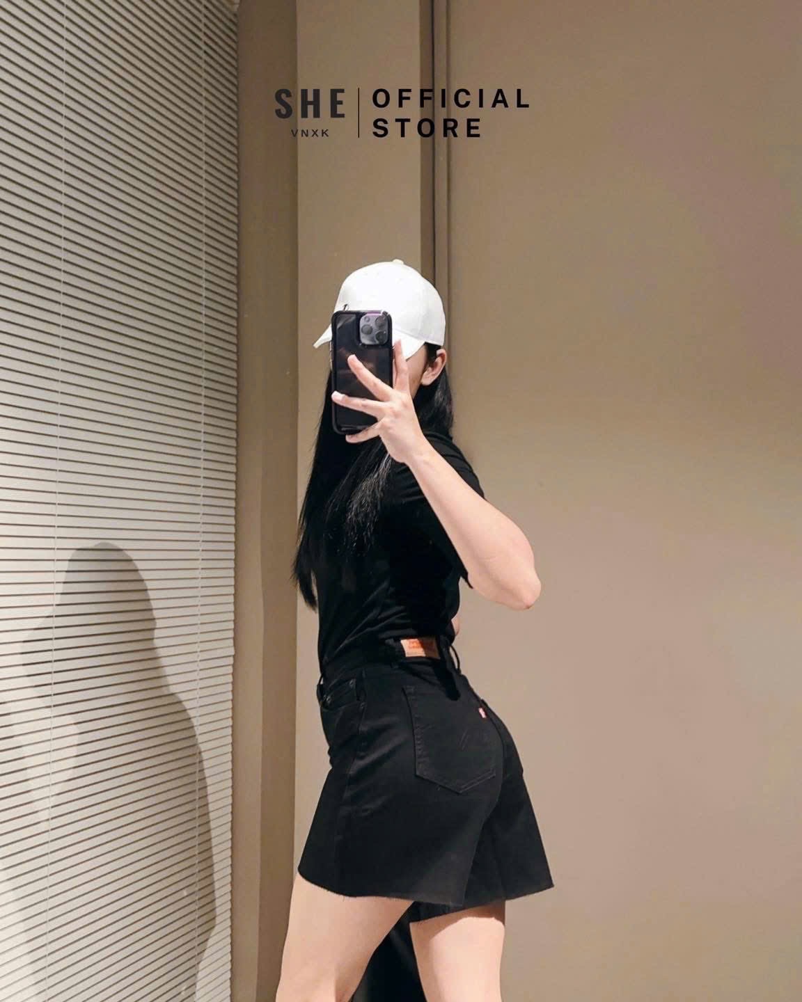 QNU577 - QUẦN SHORT JEANS NGỐ ĐEN LEVIS XUẤT DƯ
