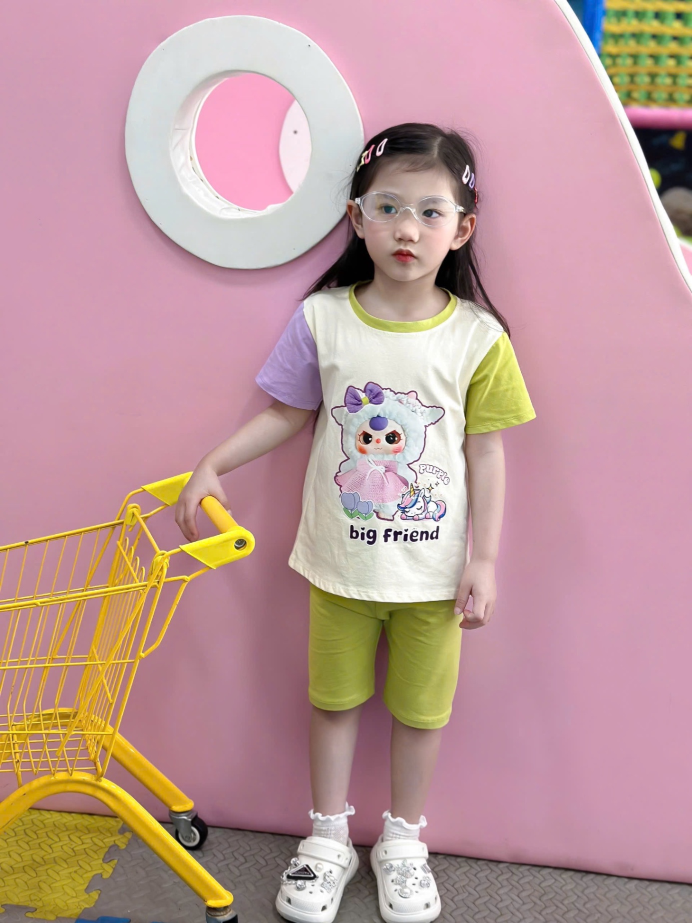 G533 - SET 2 BỘ ĐÙI BÉ GÁI BABY3 big friend BE PHỐI TAY