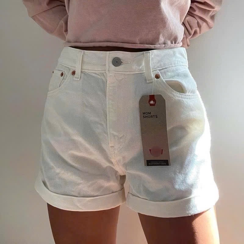 QNU576 - QUẦN SHORT JEANS TRẮNG LEVIS XUẤT DƯ