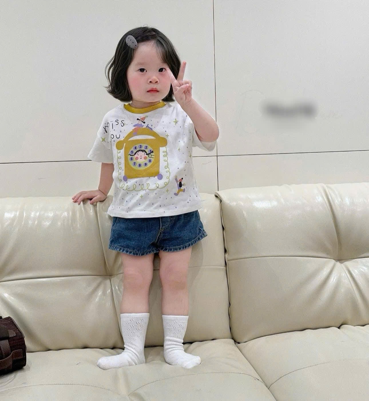 AB706 - SET 3 ÁO BÉ GÁI CỘC TRẮNG CỔ VIỀN miss you