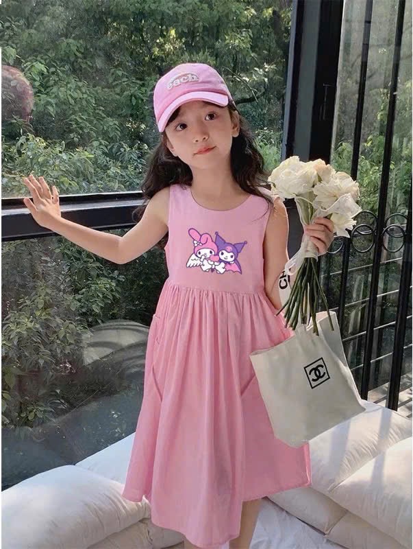 VB517 - SET 2 VÁY BÉ GÁI BA LỖ KUROMI HỒNG
