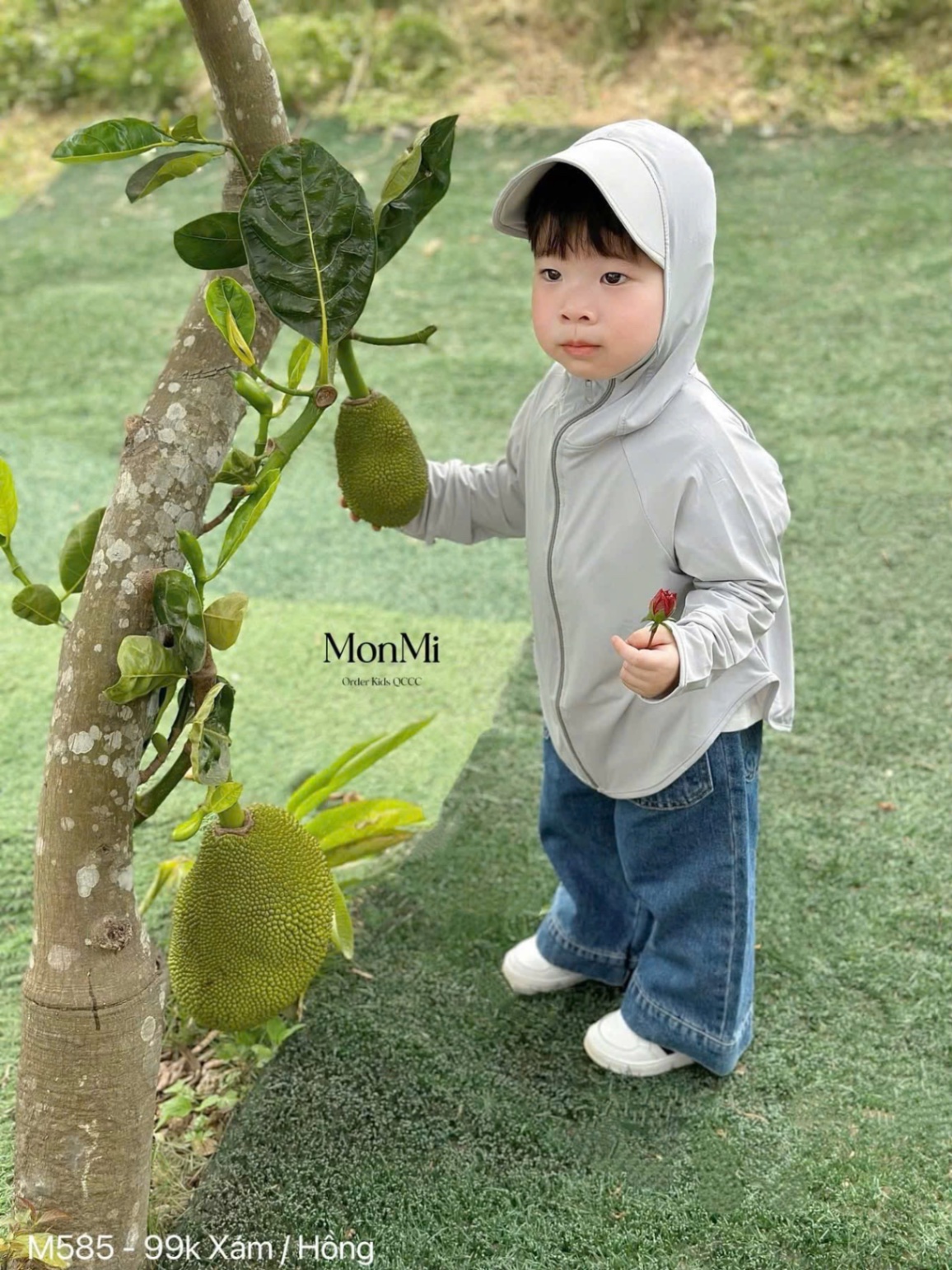 AB699 - ÁO CHỐNG NẮNG BÉ MÀU GHI HỒNG