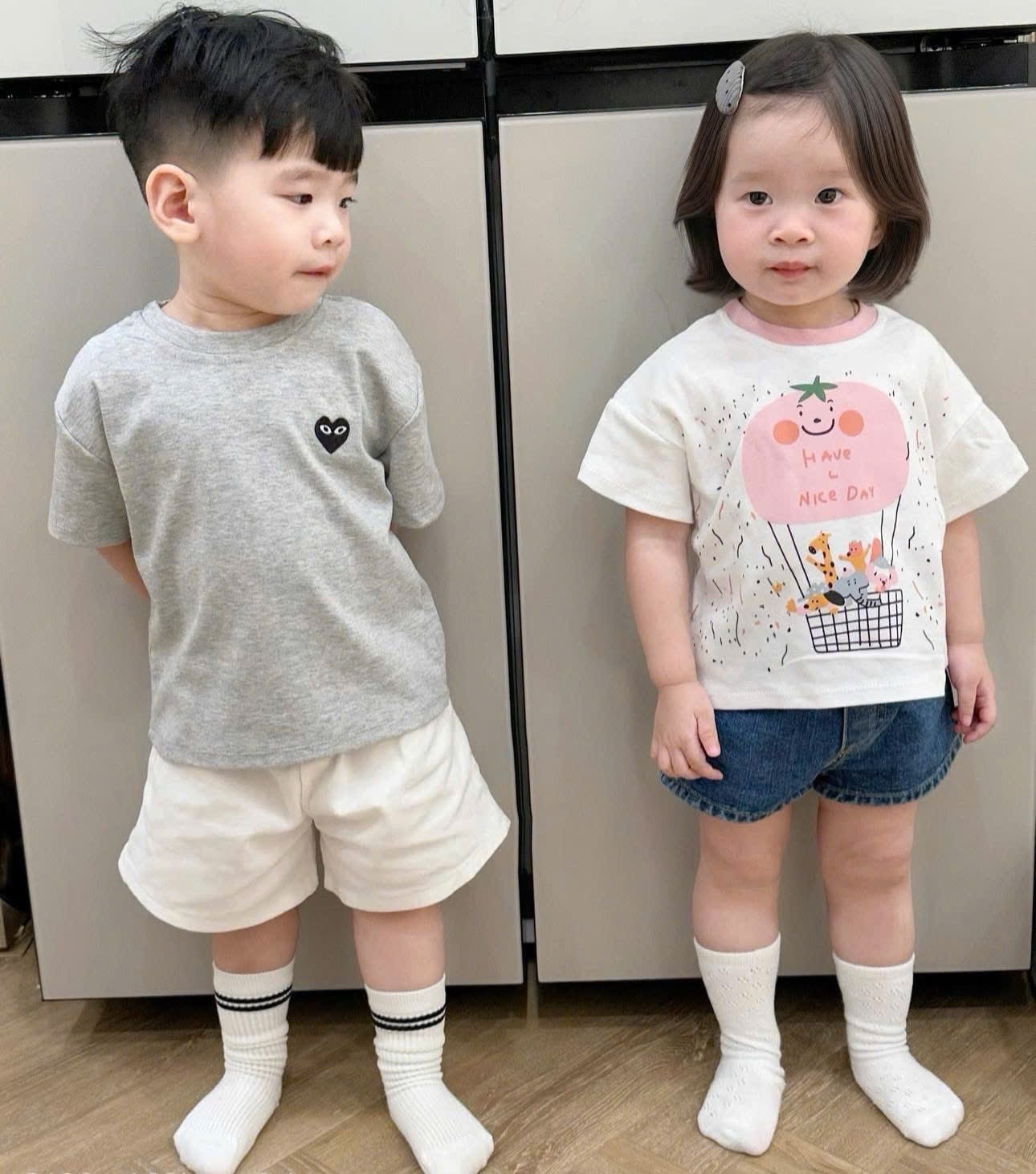 AB706 - SET 3 ÁO BÉ GÁI CỘC TRẮNG CỔ VIỀN miss you