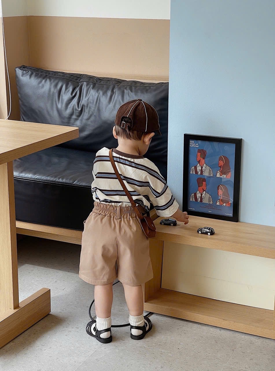 QB298 - SET 3 QUẦN ĐÙI BÉ TRAI THÊU GẤU W