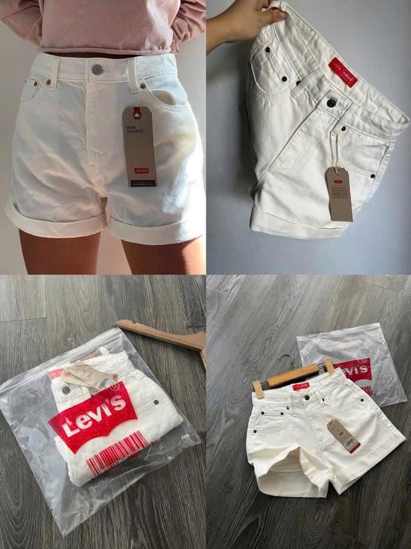 QNU576 - QUẦN SHORT JEANS TRẮNG LEVIS XUẤT DƯ