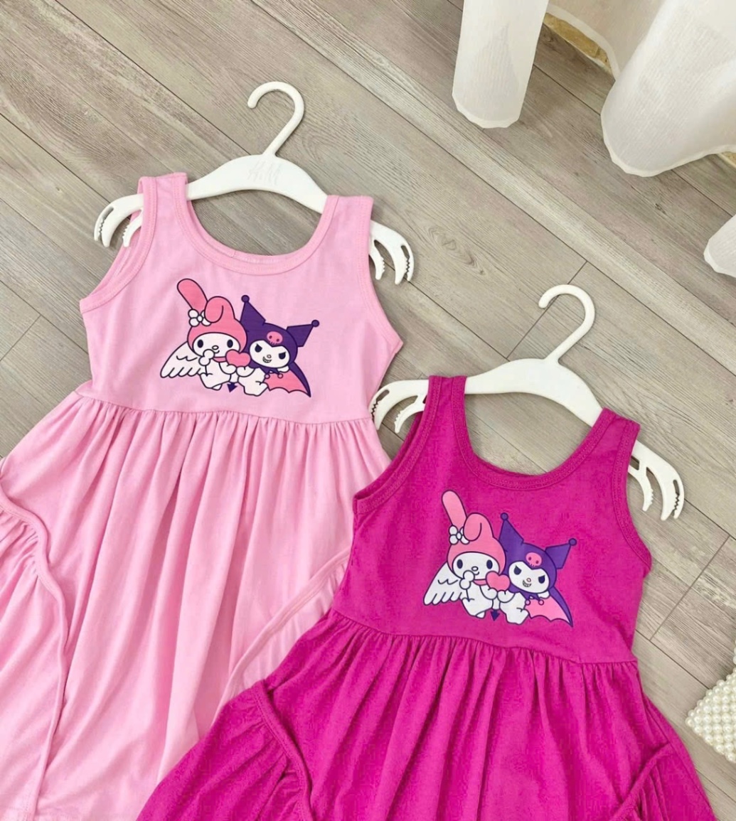 VB517 - SET 2 VÁY BÉ GÁI BA LỖ KUROMI HỒNG