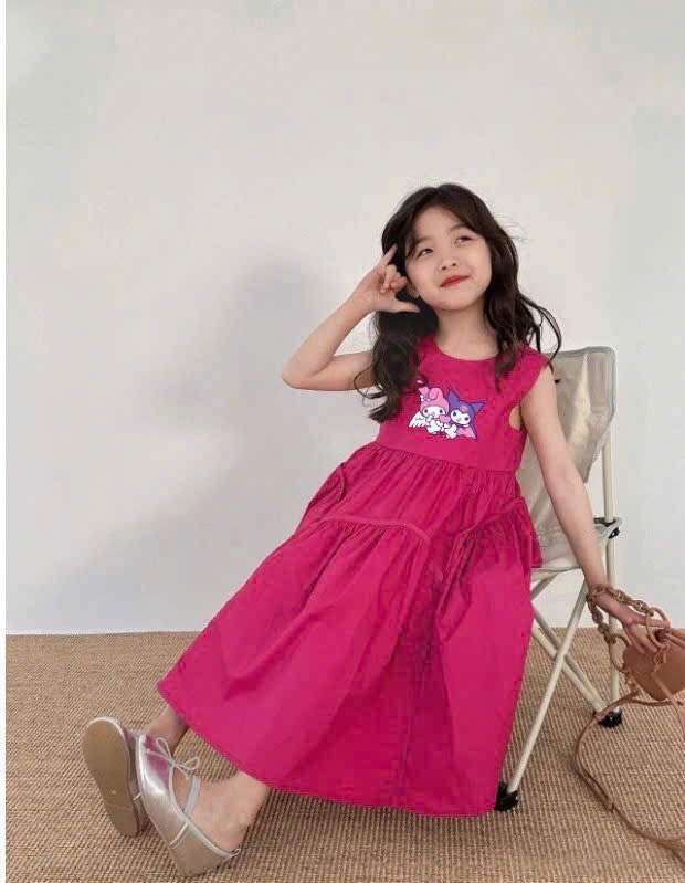 VB517 - SET 2 VÁY BÉ GÁI BA LỖ KUROMI HỒNG