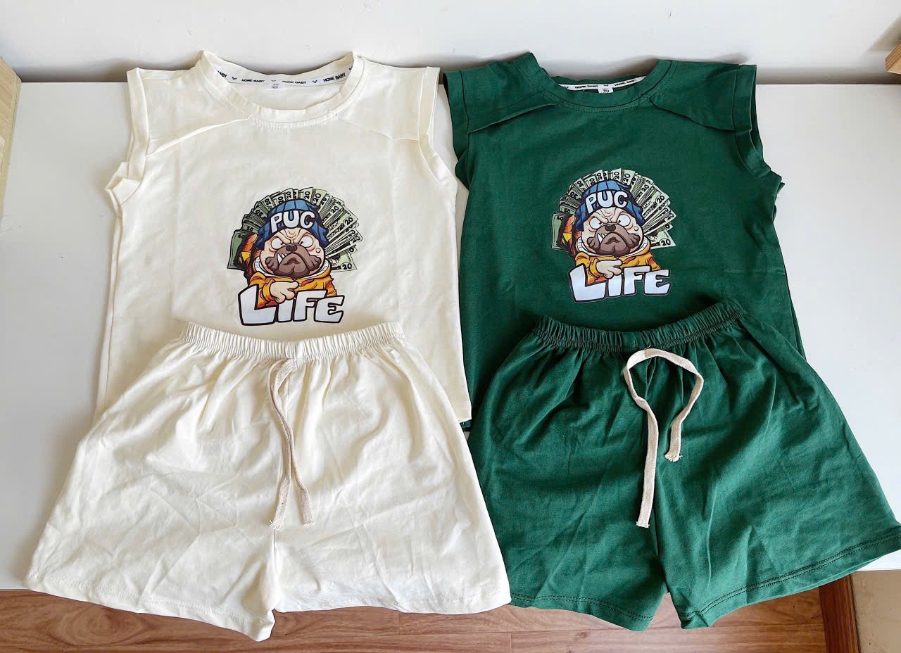 T568 - SET 2 BỘ ĐÙI BÉ TRAI BA LỖ LIFE xanh lá be