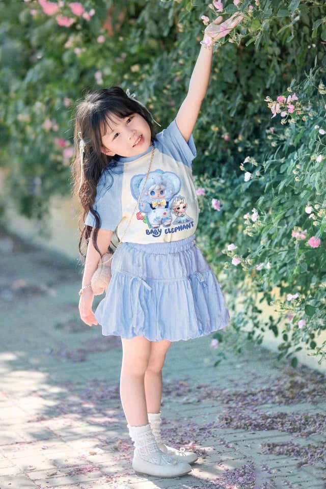 G552 - SET BÉ GÁI SIZE ĐẠI BABY3 ÁO TRẮNG TAY XANH