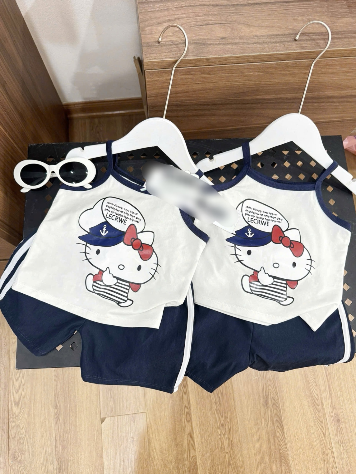 G553 - BỘ BÉ GÁI 2S KITTY TRẮNG QUẦN THAN
