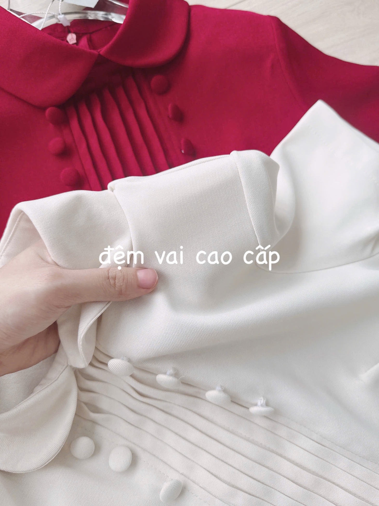 V460 - VÁY CỔ SEN DẬP LI CÚC BỌC