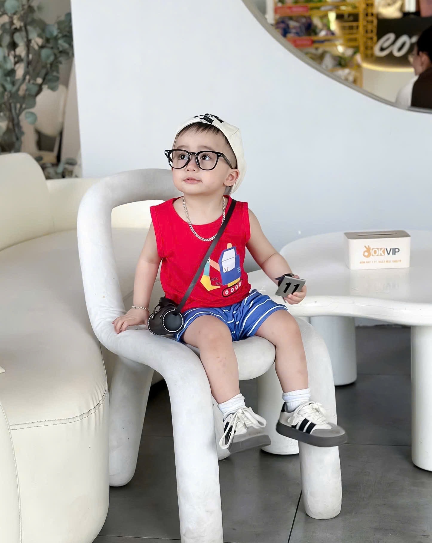 T588 - SET 2 BỘ ĐÙI BÉ TRAI BA LỖ MÁY XÚC đỏ ghi