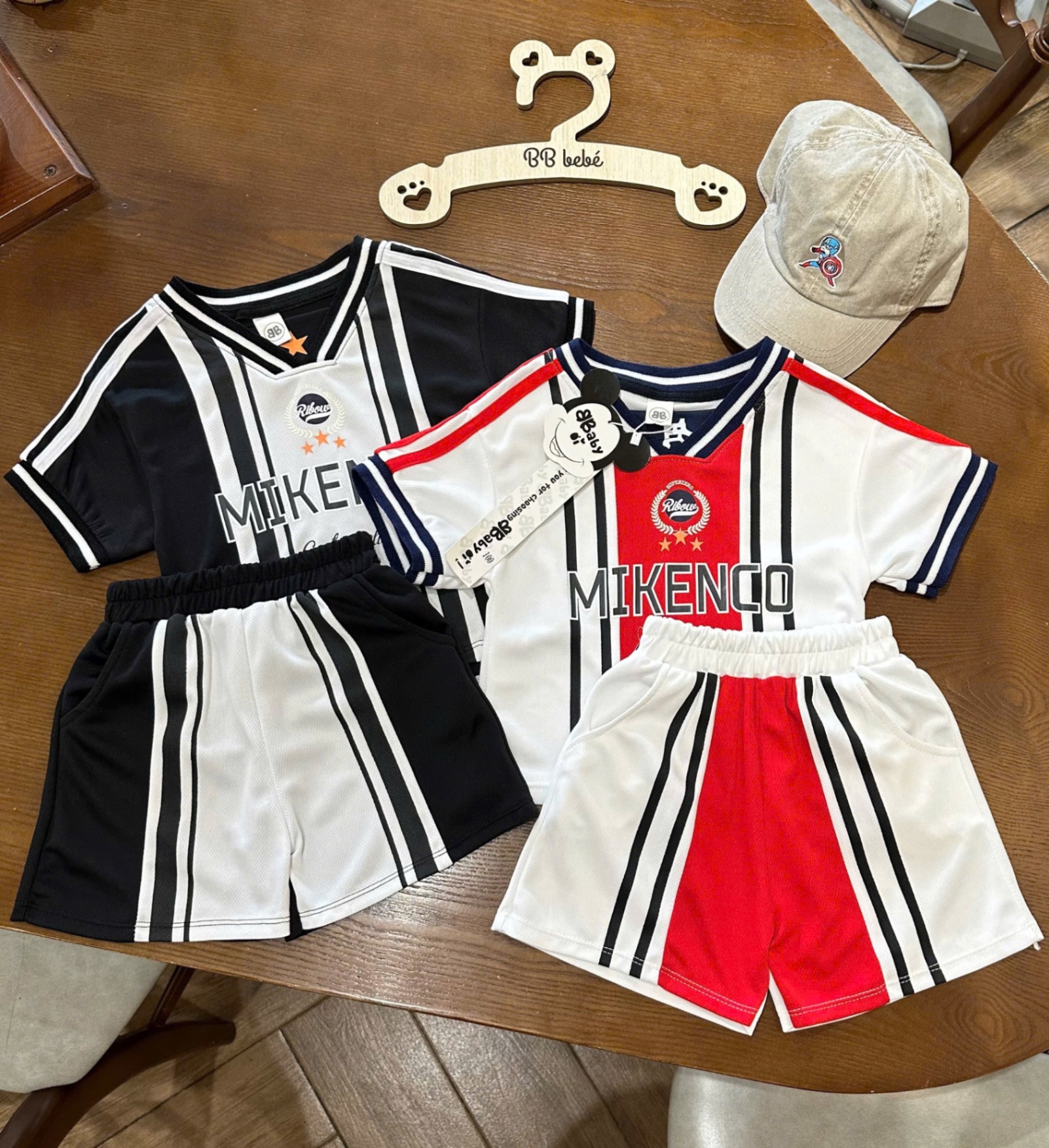T597 - SET 2 BỘ ĐÙI BÉ TRAI THỂ THAO đen đỏ MIKENCO