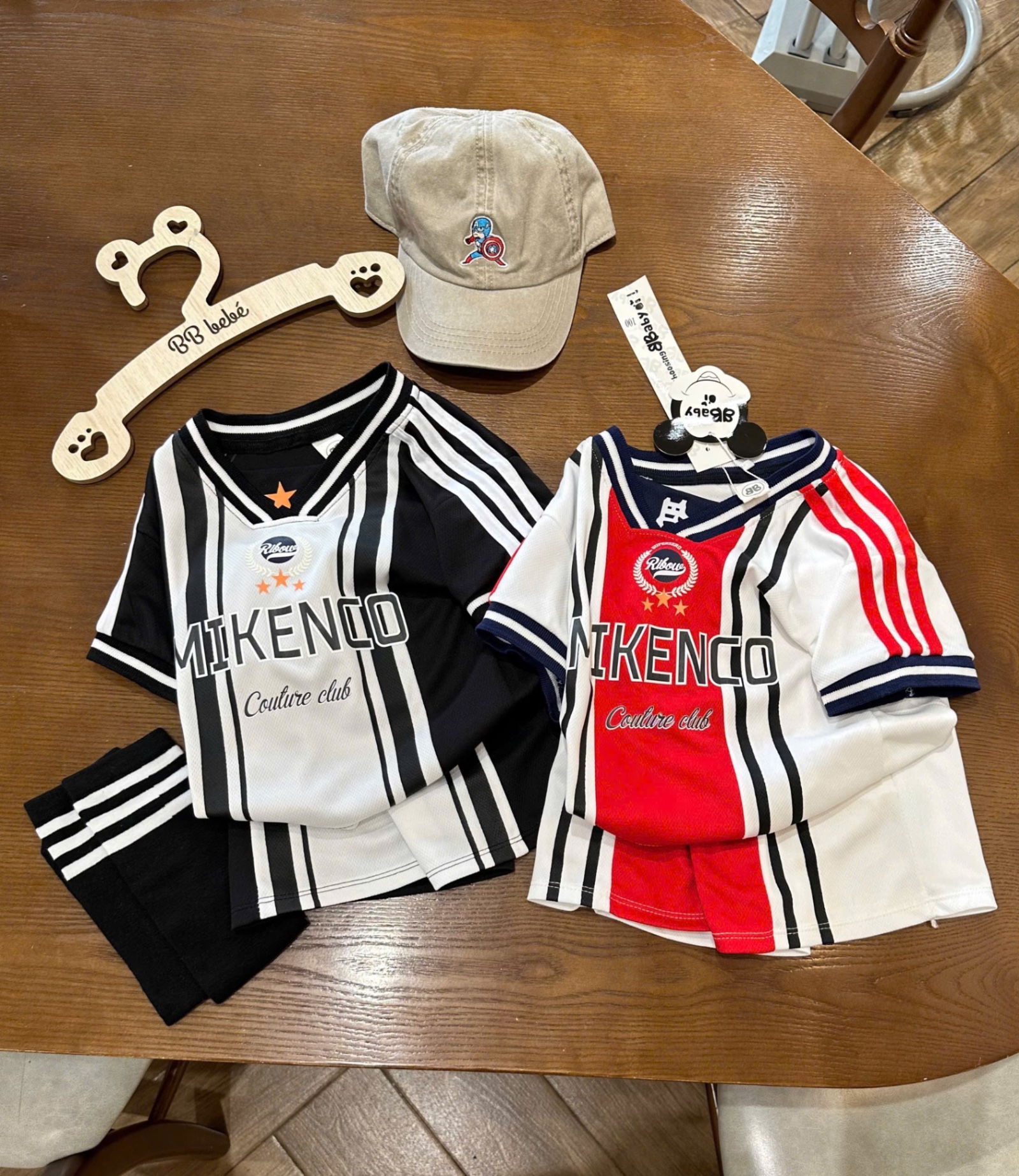 T597 - SET 2 BỘ ĐÙI BÉ TRAI THỂ THAO đen đỏ MIKENCO