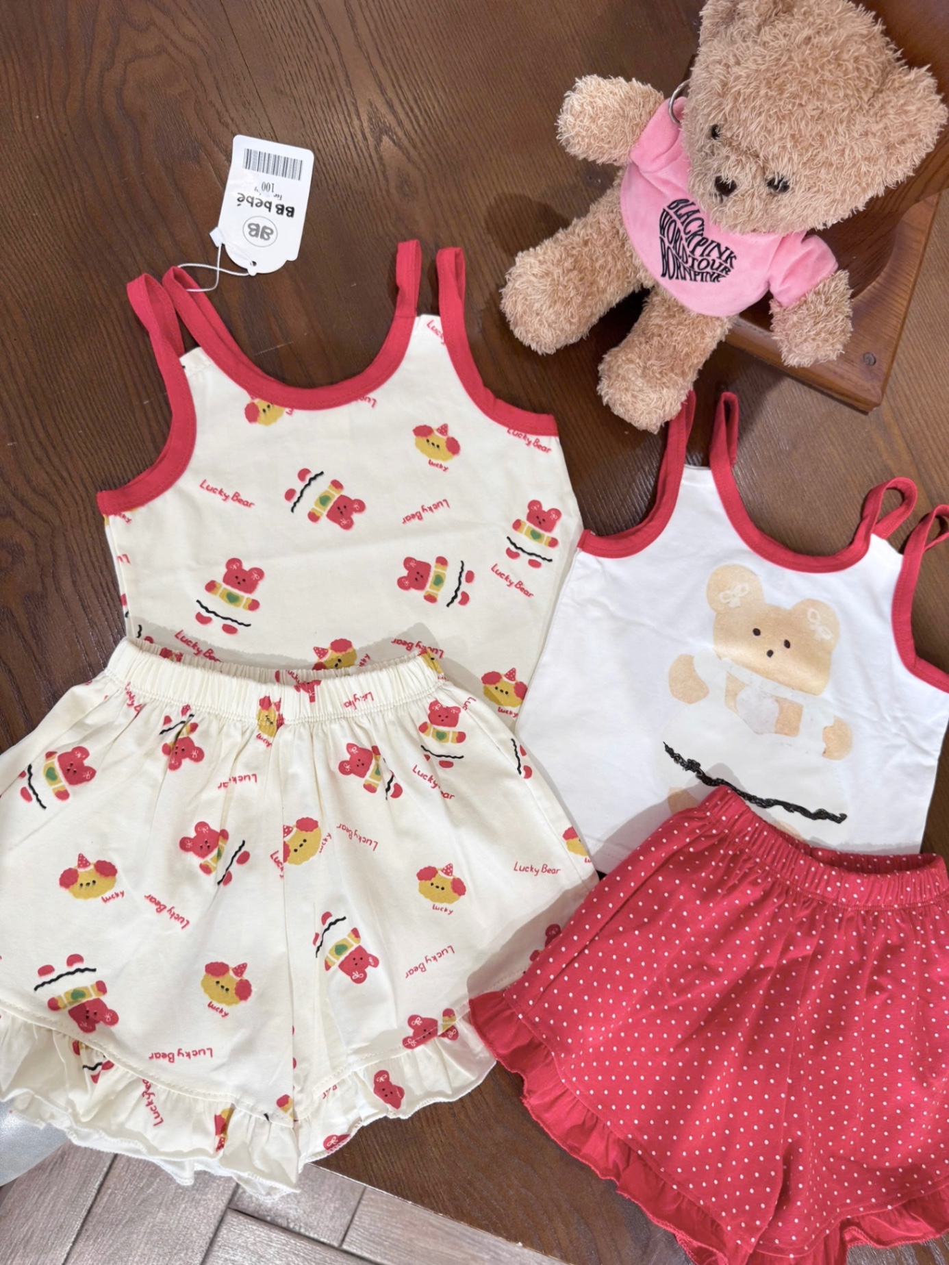 G563 - SET 2 BỘ ĐÙI BÉ GÁI 4S GẤU Lucky VIỀN BÈO