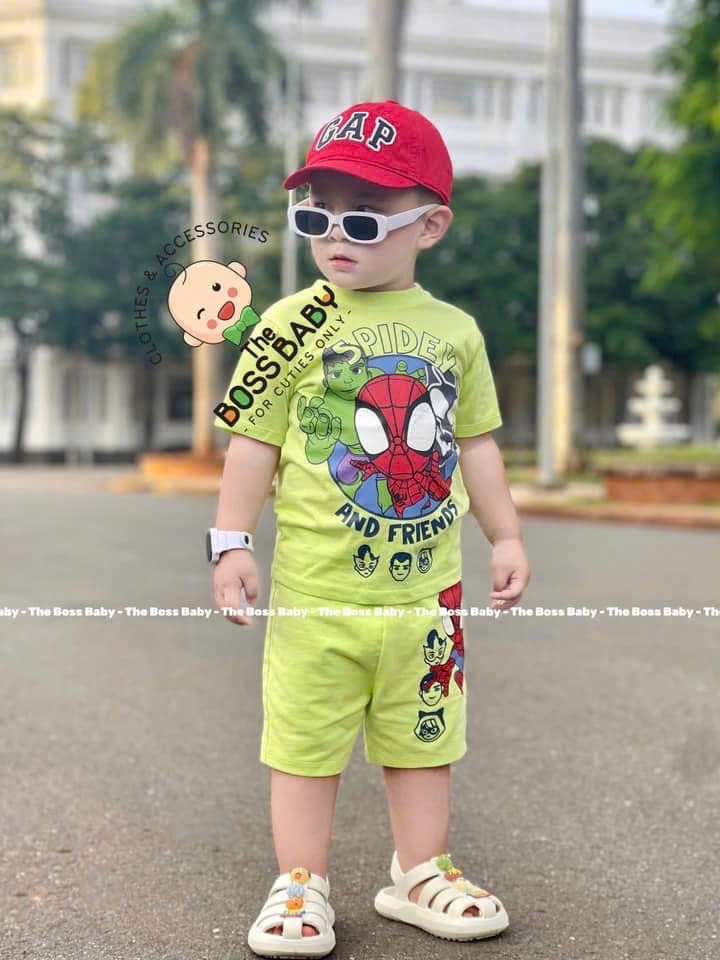 T604 - BỘ ĐÙI BÉ TRAI XANH CHUỐI NHỆN SPIDEY