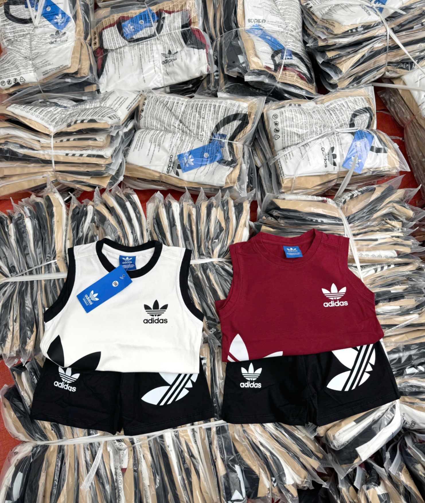 T599 - SET 2 BỘ ĐÙI BÉ TRAI BA LỖ DAS đỏ trắng