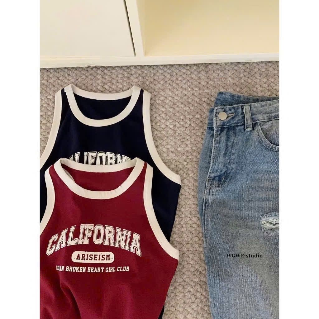 ANU199 - SET 2 ÁO BA LỖ NỮ ĐEN ĐỎ CALIFORNIA