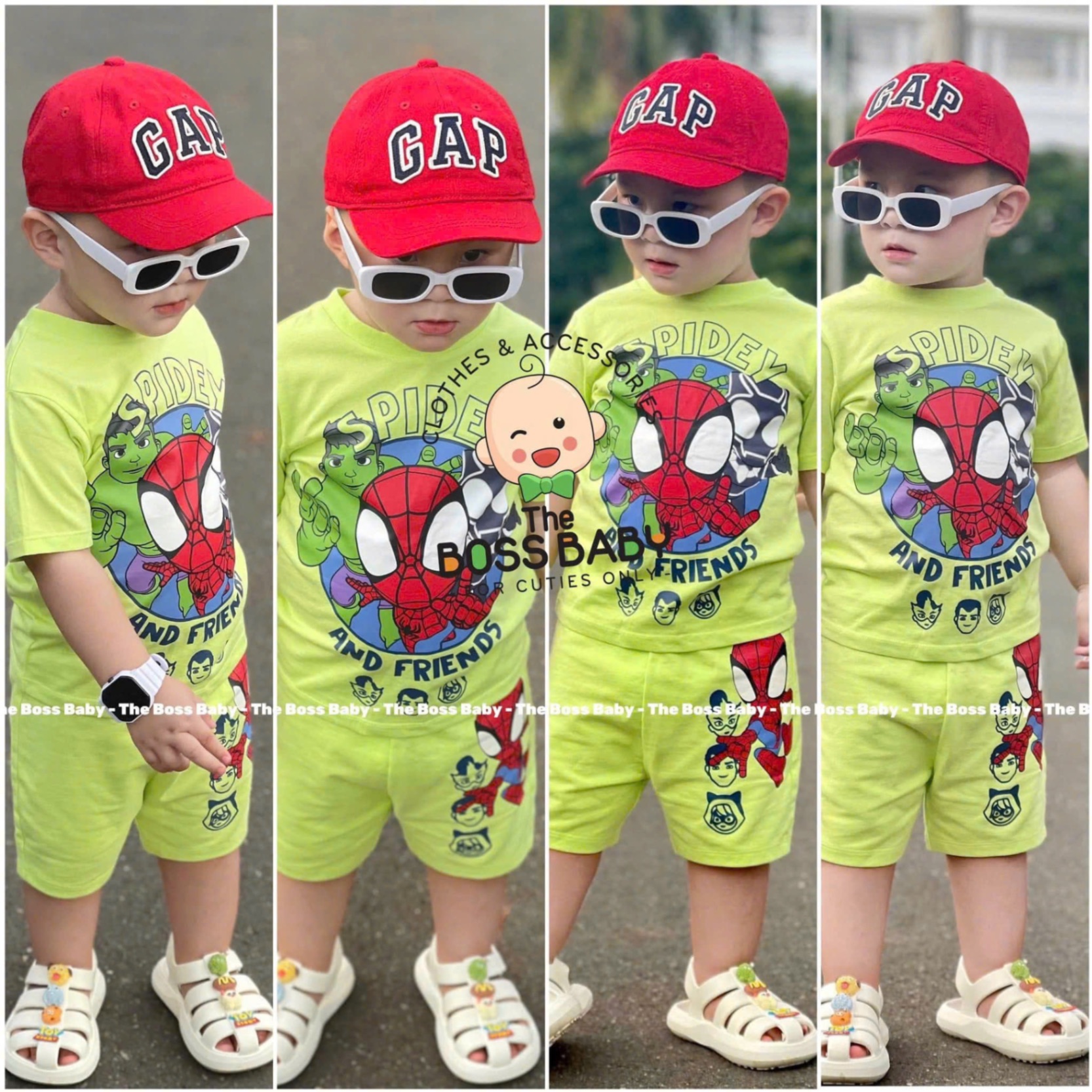 T604 - BỘ ĐÙI BÉ TRAI XANH CHUỐI NHỆN SPIDEY