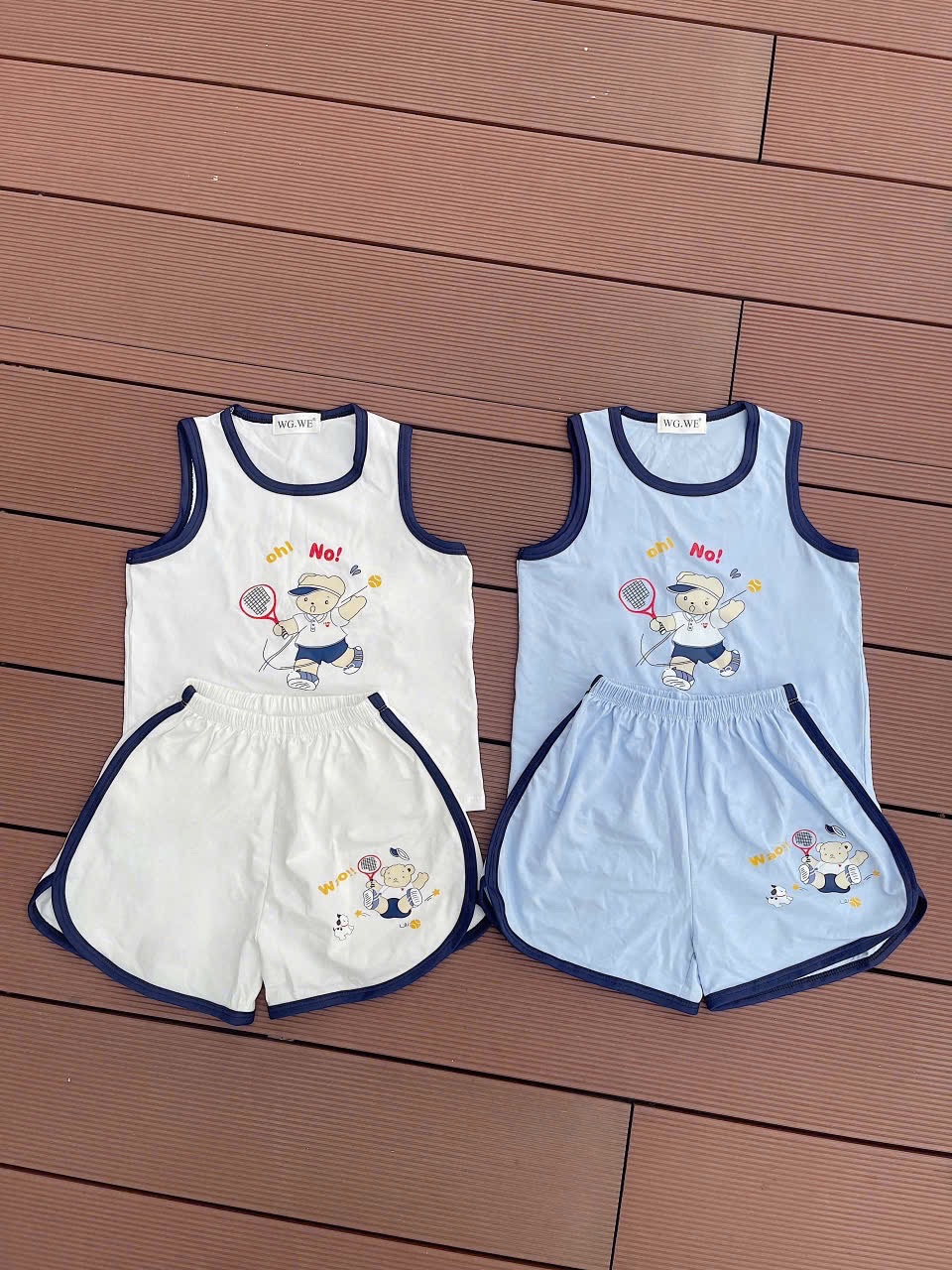 T616 - SET 2 BỘ ĐÙI BÉ TRAI BA LỖ OH no xanh trắng