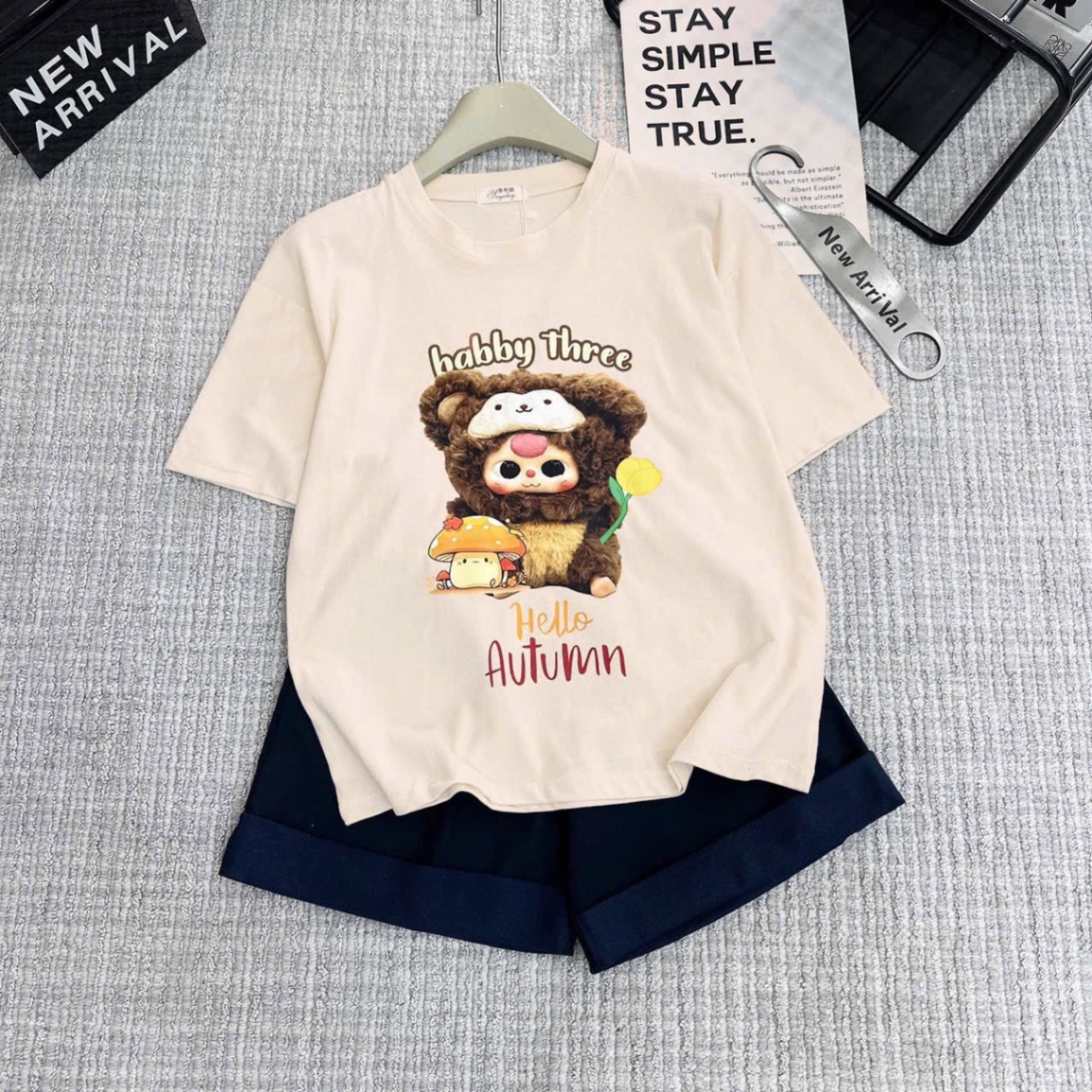 G574 - BỘ ĐÙI BÉ GÁI SIZE ĐẠI ÁO BE BABY3 QUẦN THAN