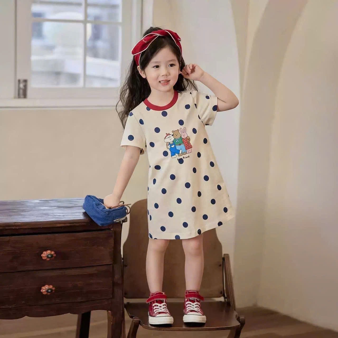 VB529 - SET 3 VÁY BÉ GÁI GẤU POOH FRIEND