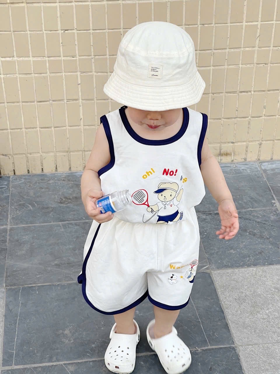 T616 - SET 2 BỘ ĐÙI BÉ TRAI BA LỖ OH no xanh trắng